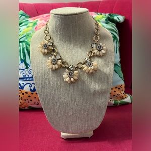 Floral Necklace with Rhinestones